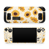 Sunflower Cute Steam Deck skin, Yellow Color Kawaii Steam Deck Decal Full Wrap cover Vinyl 3m Sticker - Tackydesign